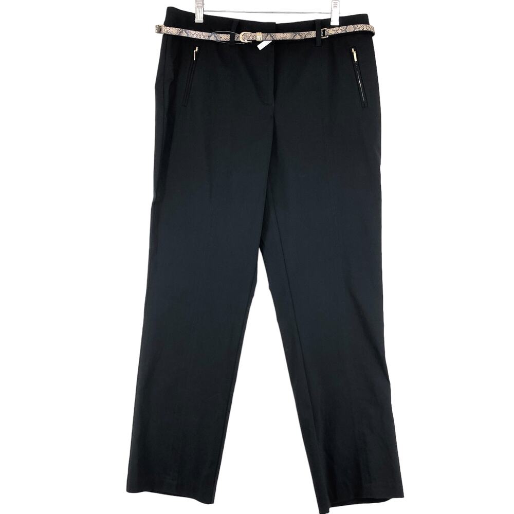 JM Collection Womens Size 10 Ankle Pants Comfort Waistbond Black Stretch NEW
